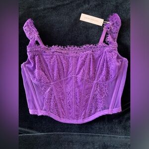 NWT Victoria’s Secret Sz S DREAM ANGELS Purple Lace Corset Top